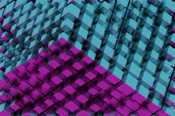 istock The cube, with its holographic texture, appears to float and rotate, showcasing its various faces in a captivating dance of light and color 1950317369