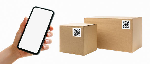 istock Scanning the QR code of the parcel with smartphone. Smart shipping and logistic. 1950353218