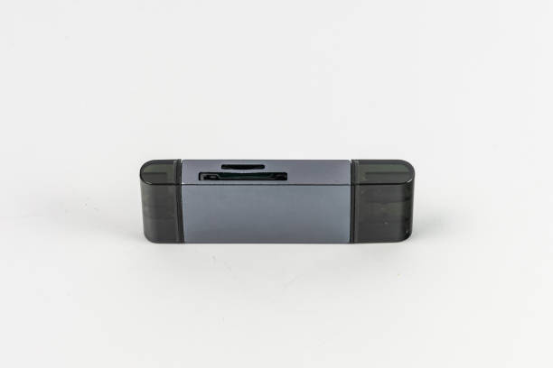 istock Small USB hub with two ports USB-A and SD and microSD cards slots and is compatible with USB-C 1950481640