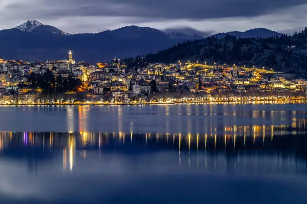 Beautiful lake in Kastoria in Greece