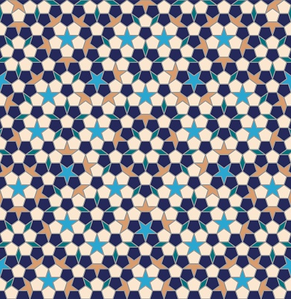 Penrose tiling Arabic Mosaic seamless pattern. Vector illustration