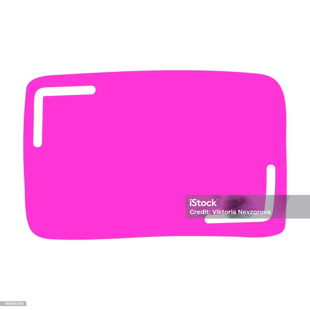 Rectangle Pink Frame Line Square Shape Outline On Hand Draw Style ...