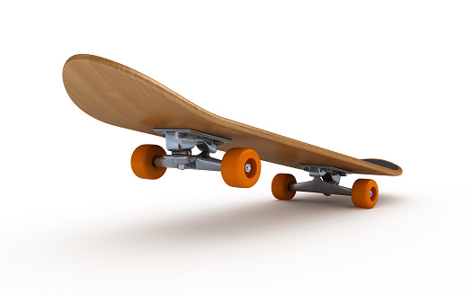 3d render skateboard (clipping path)