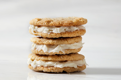 Oatmeal Cookie Sandwiches with Vanilla Frosting