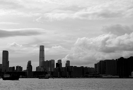 A portion of the Hong Kong skyline.