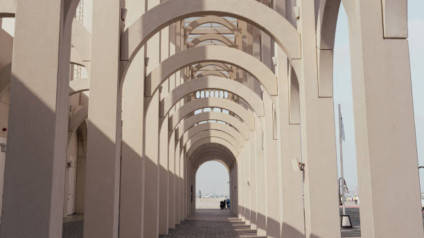 istock Doha cruise ship port building beautiful arches. 1950632627
