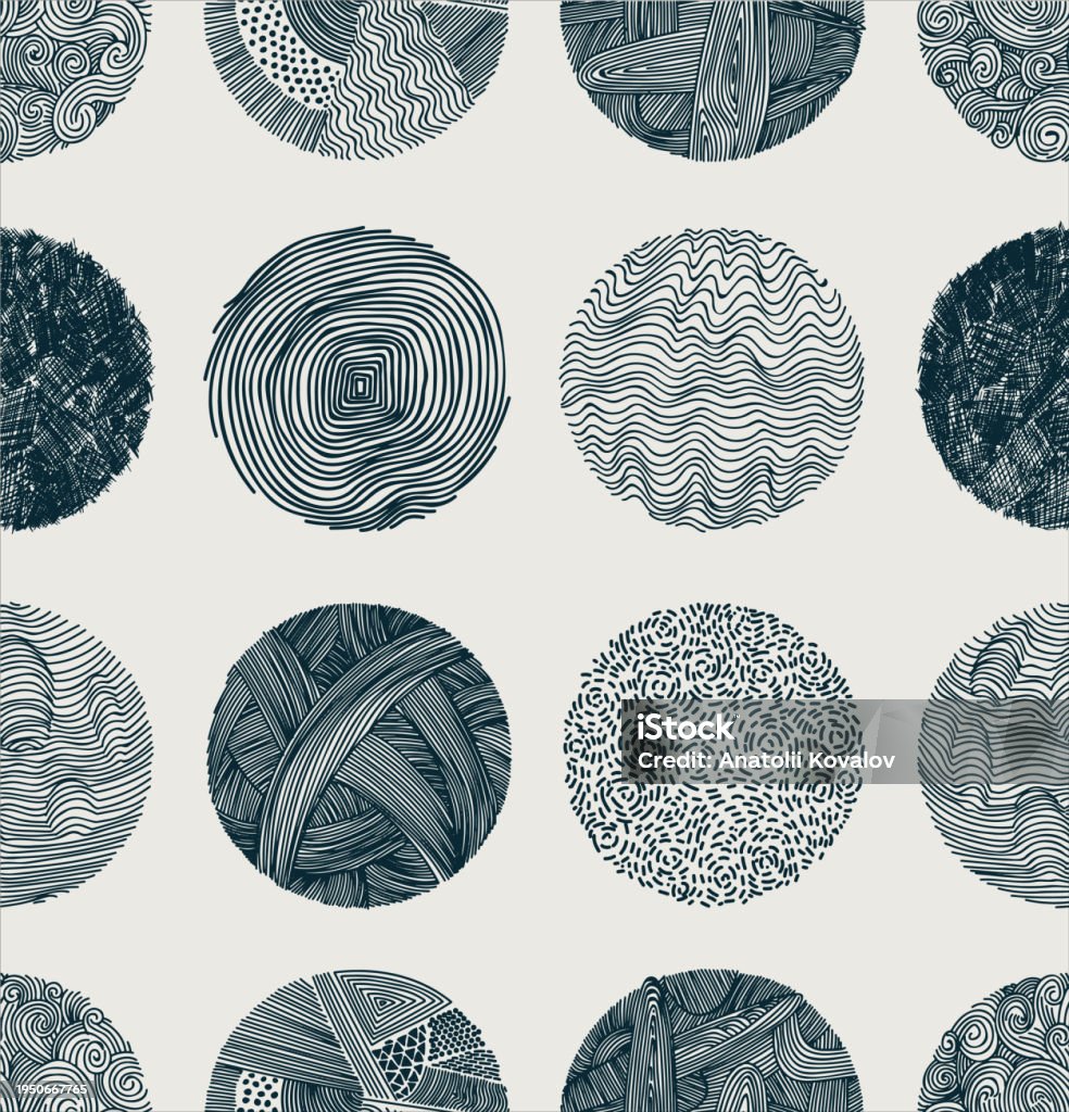Abstract Round Pattern Fade Seamless Round Abstract Black Backgrounds Or Patterns Hand Drawn Doodle ...
