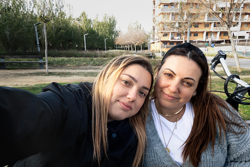 Two young girls taking a selfie