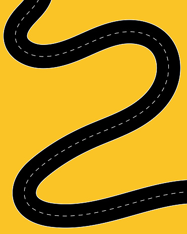 Zigzag road. Success concept. Vector illustration graphic design