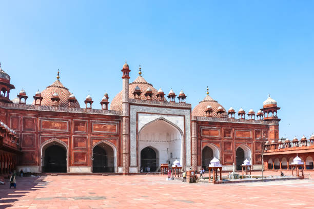Beautiful architecture of Jama Masjid in Agra.