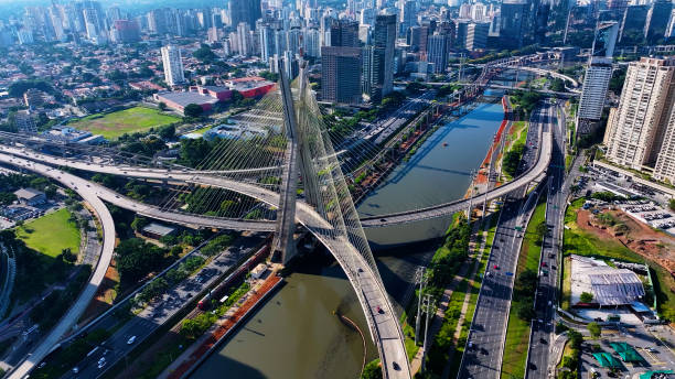 istock Famous Cable Stayed Bridge At Downtown Sao Paulo Brazil. 1950779516