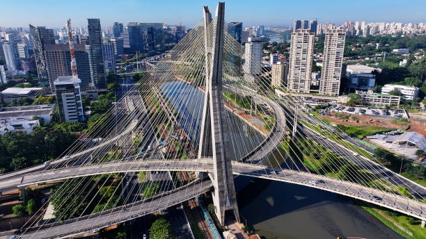 istock Famous Cable Stayed Bridge At Downtown Sao Paulo Brazil. 1950779521