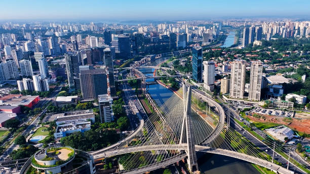 istock Famous Cable Stayed Bridge At Downtown Sao Paulo Brazil. 1950779522