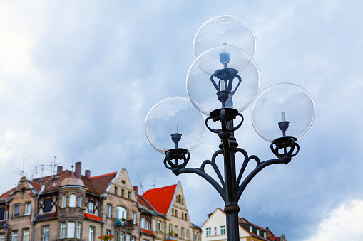 Street lamp in the old town of Nuremberg , Germany