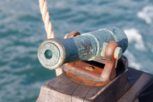 A canon on a boat
