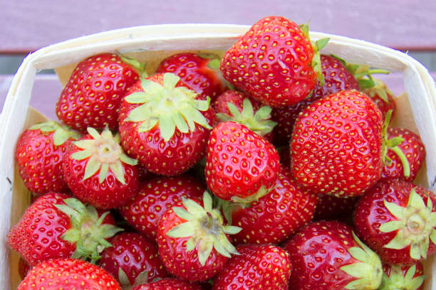istock Fresh strawberries in a basket 1950864411