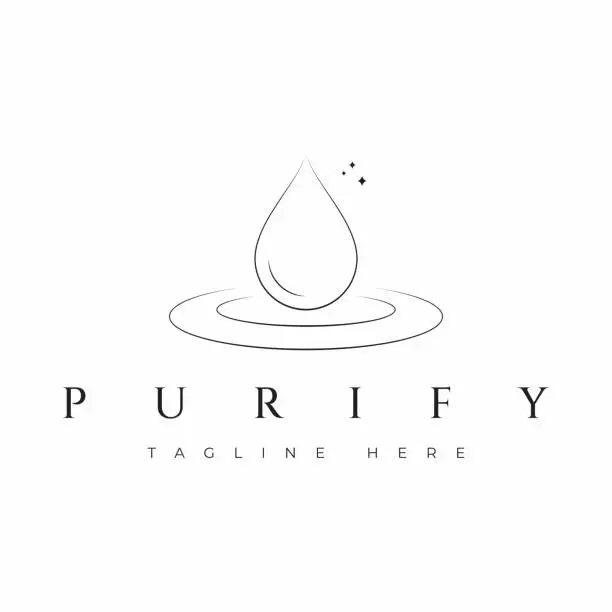 Vector illustration of Purify Water Abstract Nature Beauty Health Care Concept Minimalist Elegant Logo