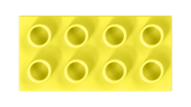 Lemon Toy Block Isolated on a White Background.