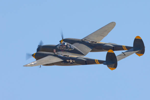 istock Very close  view  of P38 Lightning (WWII American fighter plane) 1951170923