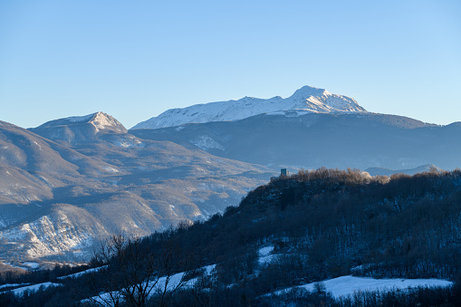Cusna Peak landscape in winter