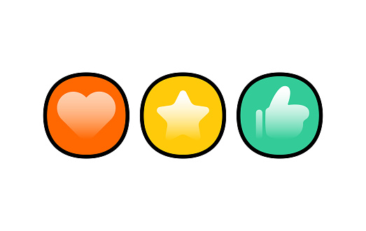 Vector illustration of three essential social media and online messaging icons.