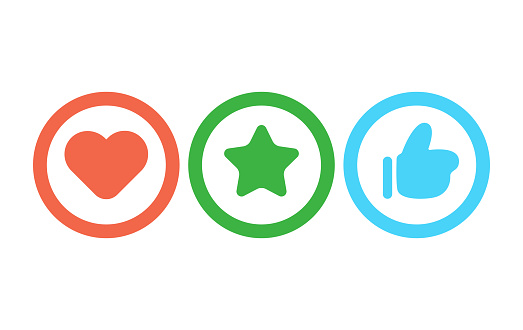 Vector illustration of three essential social media and online messaging icons.