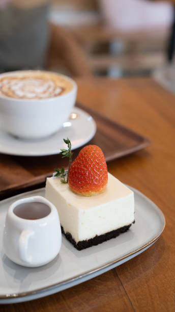 istock strawberry cheesecake serve with coffee 1951368258