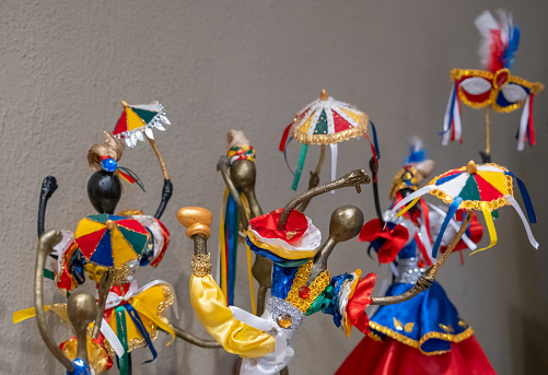 Recife, Pernambuco, Brazil:Souvenirs representing the frevo dance, a traditional dance from  Pernambuco state  carnival