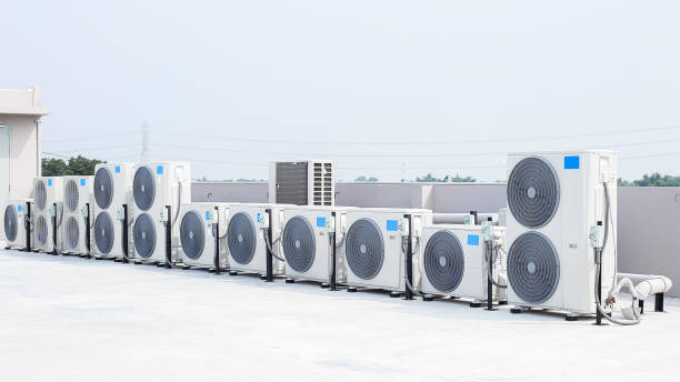 istock air condition outdoor unit compressor install outside the building. 1951384443