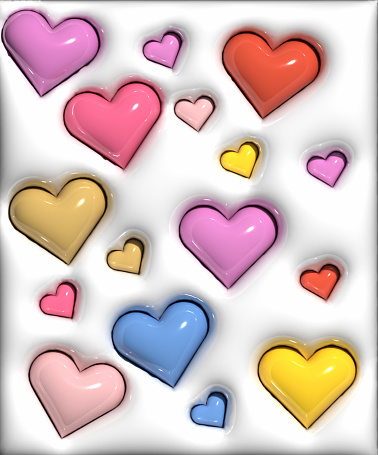 abstract inflate effect heart love pattern 3D background