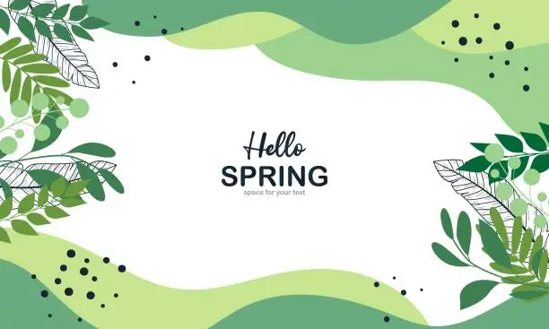 Vector illustration of Abstract Spring Theme with Hand Drawn Organic Shape Background.
