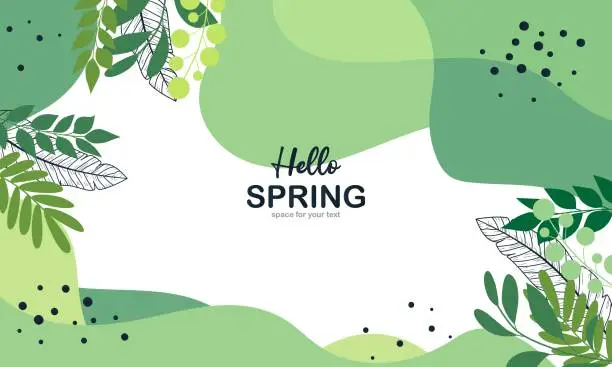 Vector illustration of Abstract Spring Theme with Hand Drawn Organic Shape Background.