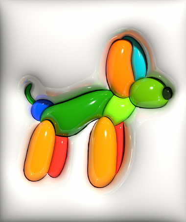 abstract cartoon dog inflate effect 3D pattern background