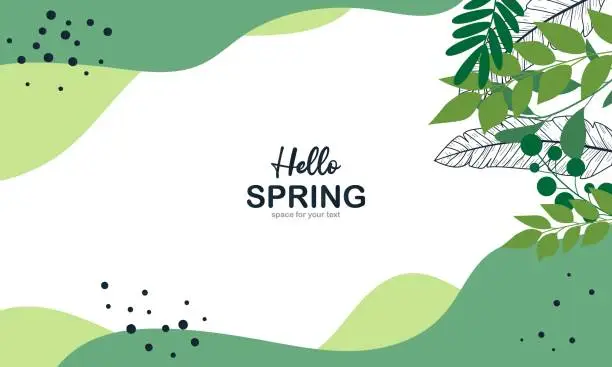 Vector illustration of Abstract Spring Theme with Hand Drawn Organic Shape Background.