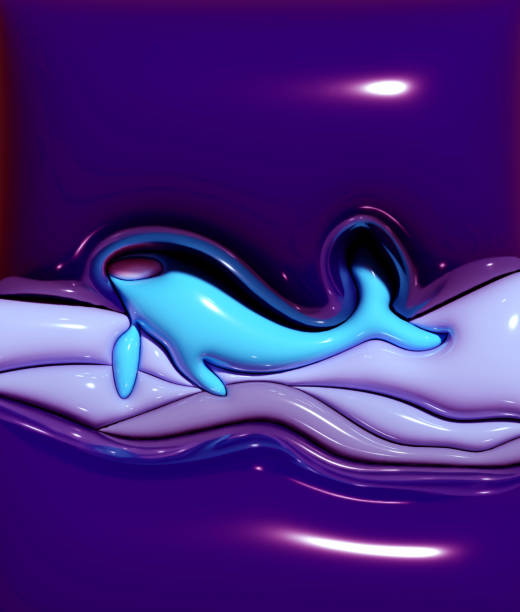istock abstract 3D inflate effect swimming dolphin pattern illustration background 1951466585