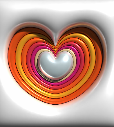 abstract inflate effect red heart love pattern 3D background