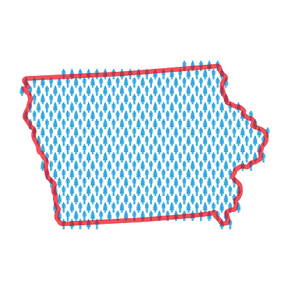 Iowa Pop Map Iowa Population Map Stick Figures People Map Pattern Of Men And Women ...
