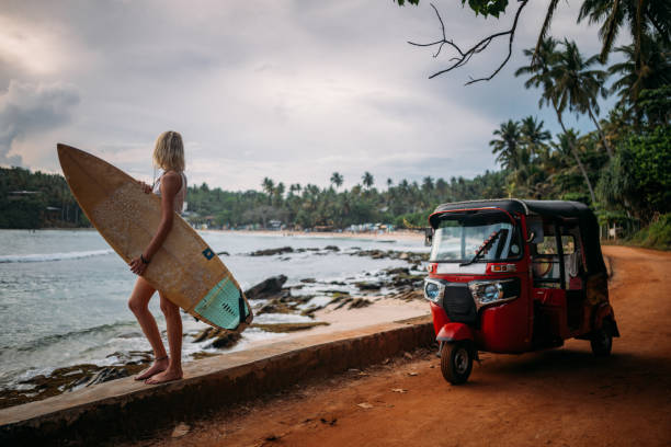 Surfing in Sri Lanka, Hiriketiya.