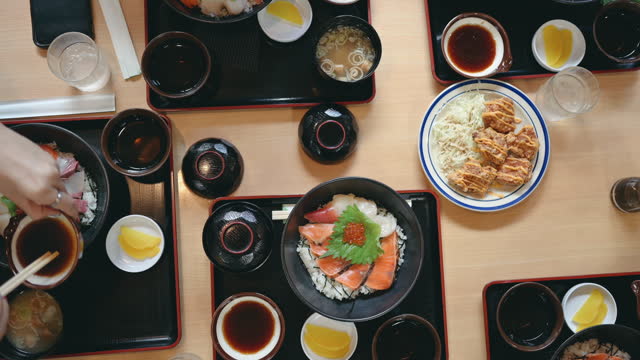 Top view japanese meal