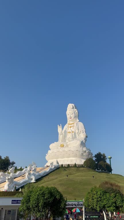 big Guan Yin statue in Wat Huay Pla Kung of Chiang Rai, Thailand