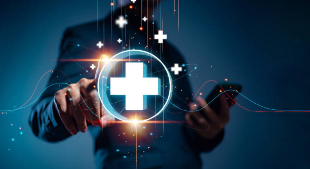 istock Businessman holding virtual blue plus sign to offer positive thing with thinking mindset symbol concept, like benefits, personal development, Profit, health insurance, growth concepts. 1951662248