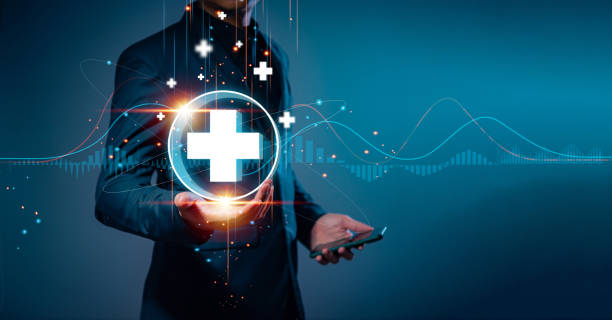 istock Businessman holding virtual blue plus sign to offer positive thing with thinking mindset symbol concept, like benefits, personal development, Profit, health insurance, growth concepts. 1951662252