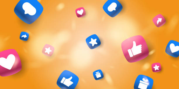 istock Background with social media icons. An illustration for the website. Design elements. 1951686971