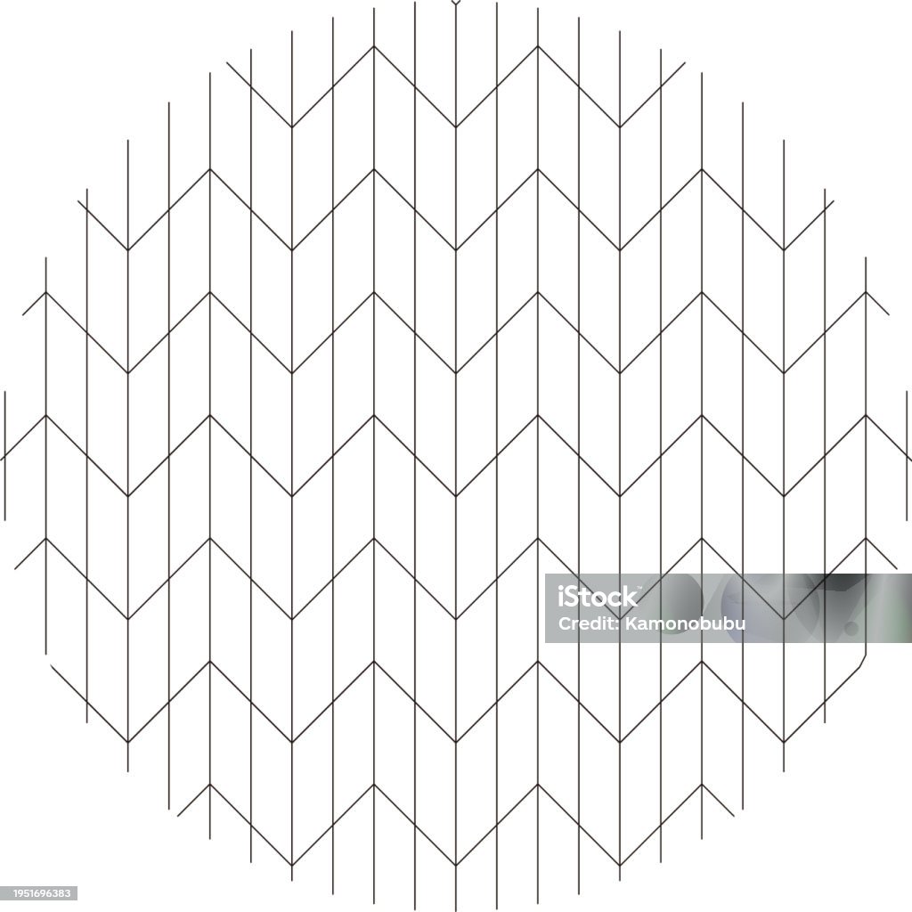 Yagasuri Pattern Round Without Frame Stock Illustration - Download ...