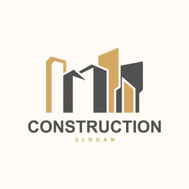 Vector illustration of Building Real Estate Apartment Construction Logo, Elegant Premium Rustic Monogram Vector Design