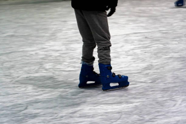 Skating feet on the ice rink in Valladolid - Spain