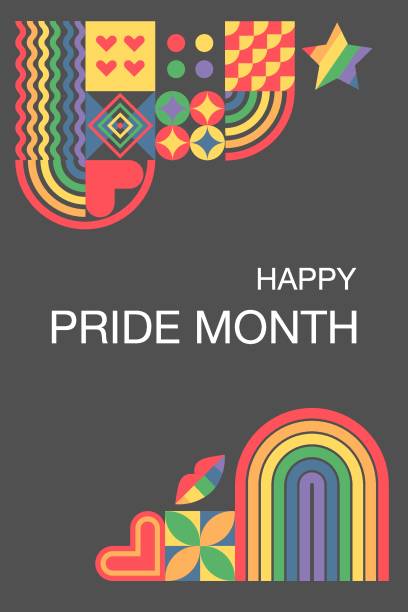 istock LGBT pride month. LGBT. June. Geometric template,rainbow background . Rainbow symbol of pride. Colorful post template for social media, background, banner, postcard, poster. 1951744042