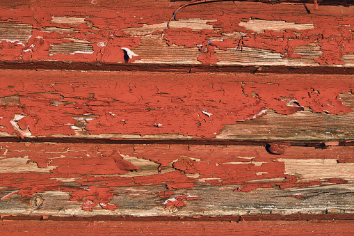 Painted red old wooden wall texture background