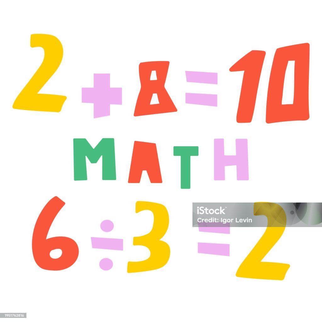 Both Math And Example Mathematical Examples Study Math For Children Stock Illustration ...