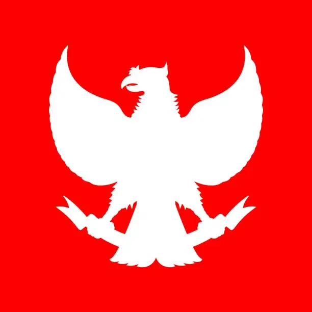 Vector illustration of Garuda Pancasila, Symbol Of Indonesia Country. High detailed Indonesia Mascot Vector Illustration